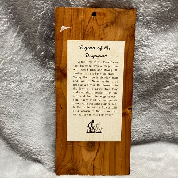 Vintage Legend of the Dogwood Wall Plaque Cross Floral Christian Decor - Picture 6 of 6